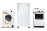 washing machine, fridge and stove