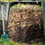 Food and Compost inside a Backyard Composter