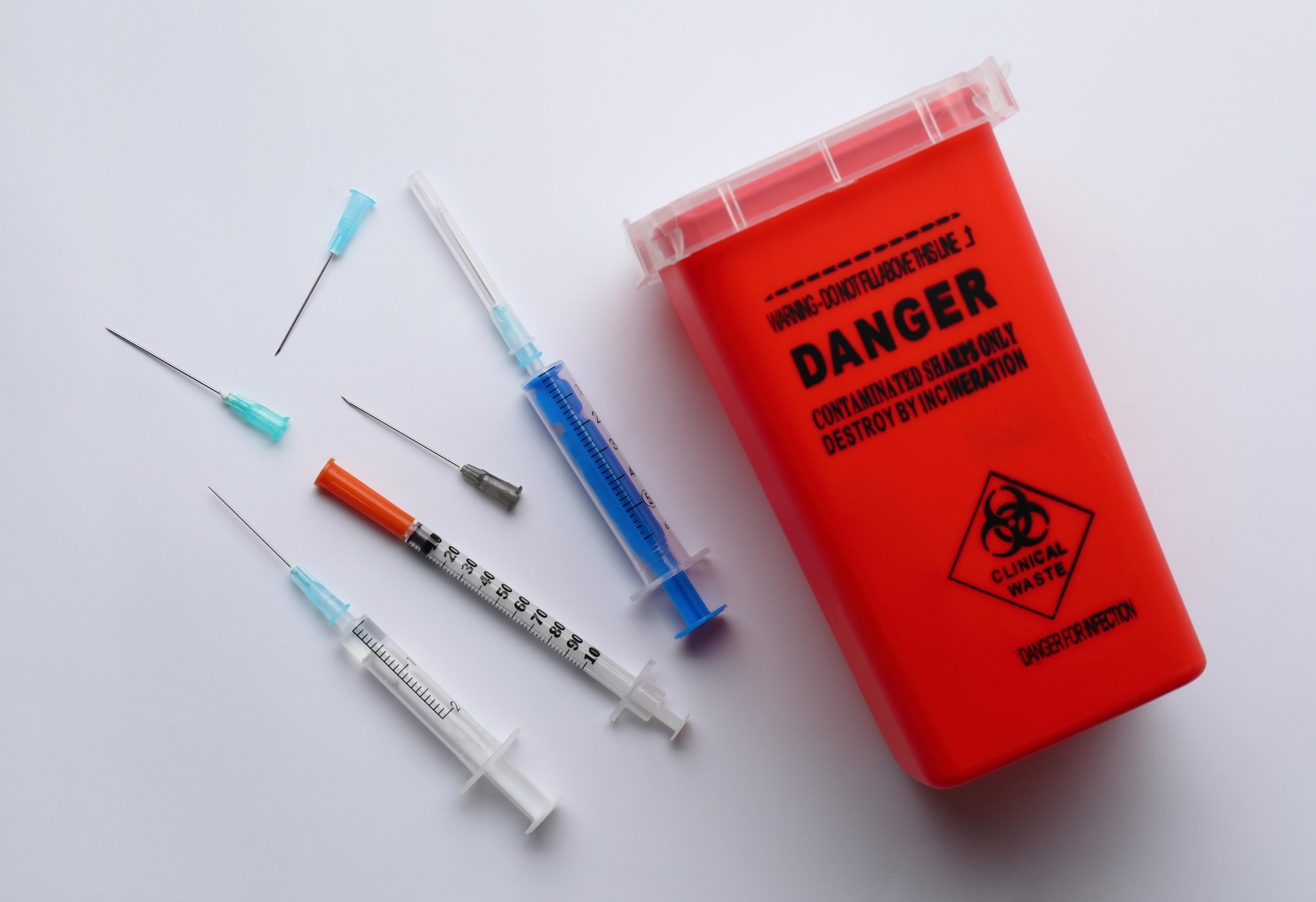 Sharps in Proper Container for Disposal