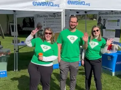 The EWSWA Green Team at the 2026 Earth Day celebration at Malden Park.