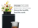 Image of Foodcycler with slogan "Starve the Landfill, Feed the Earth"